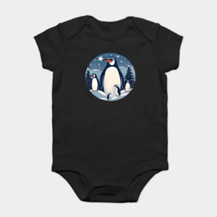 Penguin in Ornament, Love Penguins Baby Bodysuit